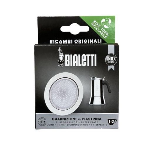 Bialetti Ricambi - Confezione 1 Guarnizione + filtro acciaio da 1 o 2 Tazze  - Paggi Casalinghi