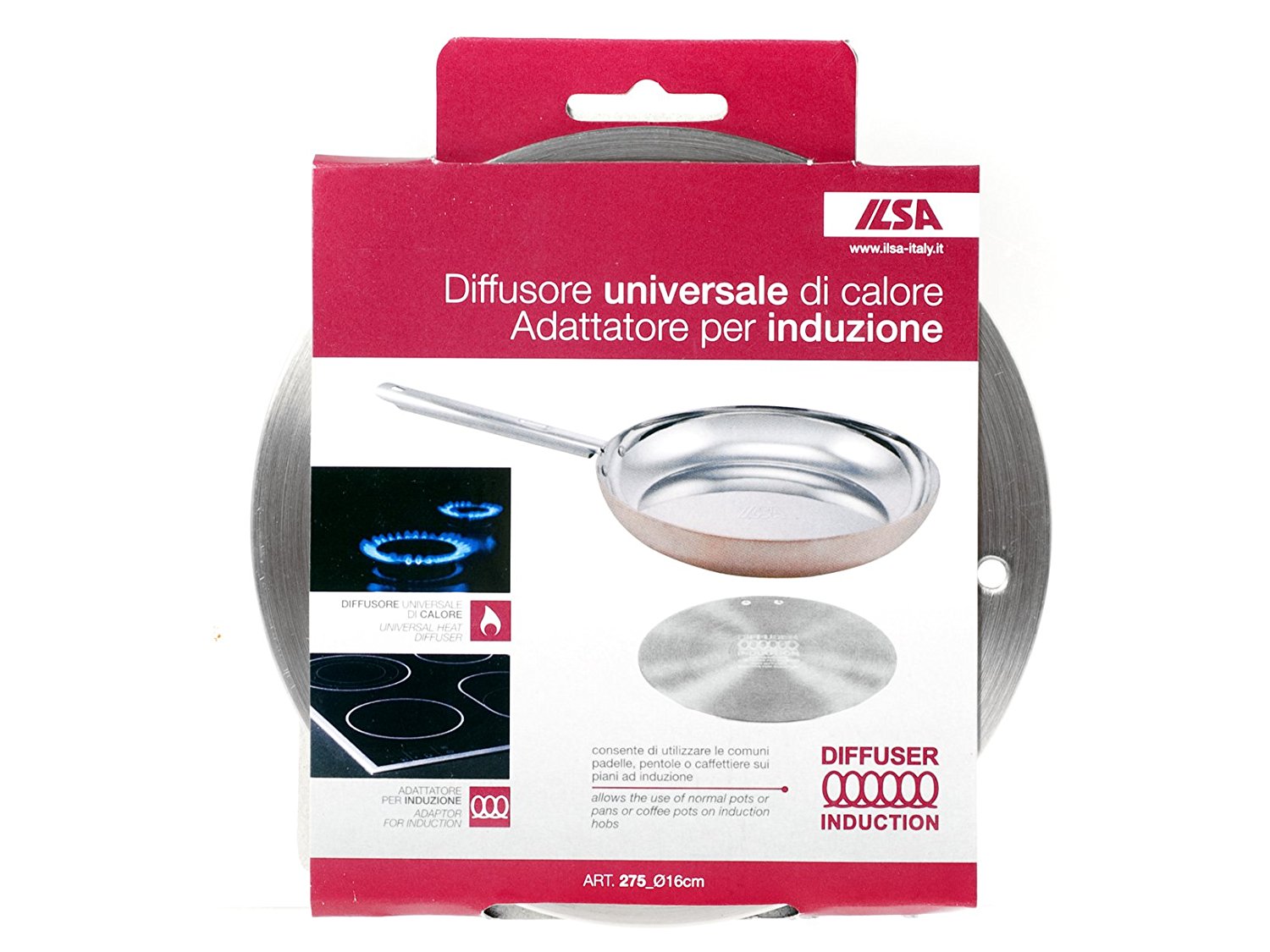 Ilsa diffusore disco universale adattatore di calore per induzione acciaio  Inox 12 cm - Paggi Casalinghi
