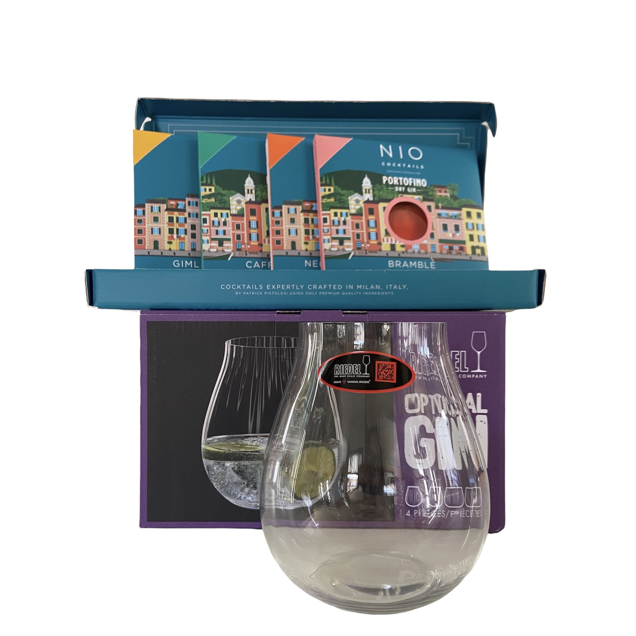 Riedel 4 Bicchieri Gin Optical+Nio Cocktails Portofino - Paggi Casalinghi