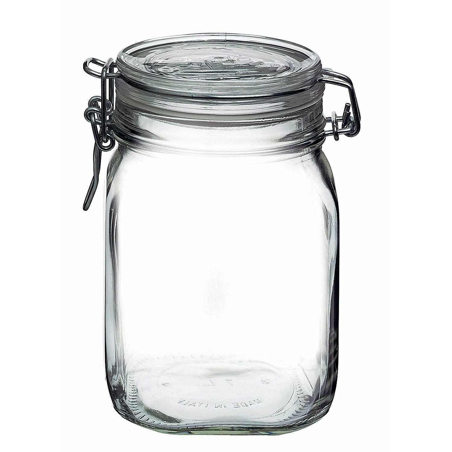 Vaso vasetto terrina in vetro per conserve anche per servire da 750 ml della Bormioli Rocco modello Fido chiusura ermetica confezione 6 pezzi 