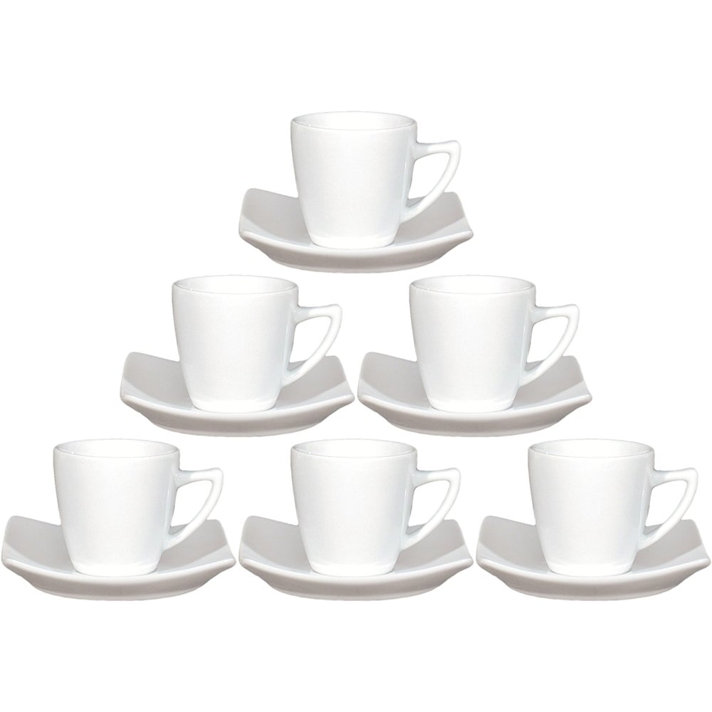 SET 6 TAZZE DA CAFFE' VERDE CON PIATTINO CUP CLASSICAL COFFEE SATURNIA 